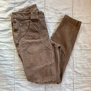 Duluth Fortiflex Fire Hose Skinny Leg Work Pants Dark Olive Slate Green - Size 6